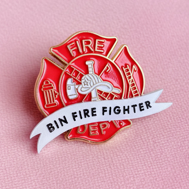 Bin Fire Fighter, enamel pin