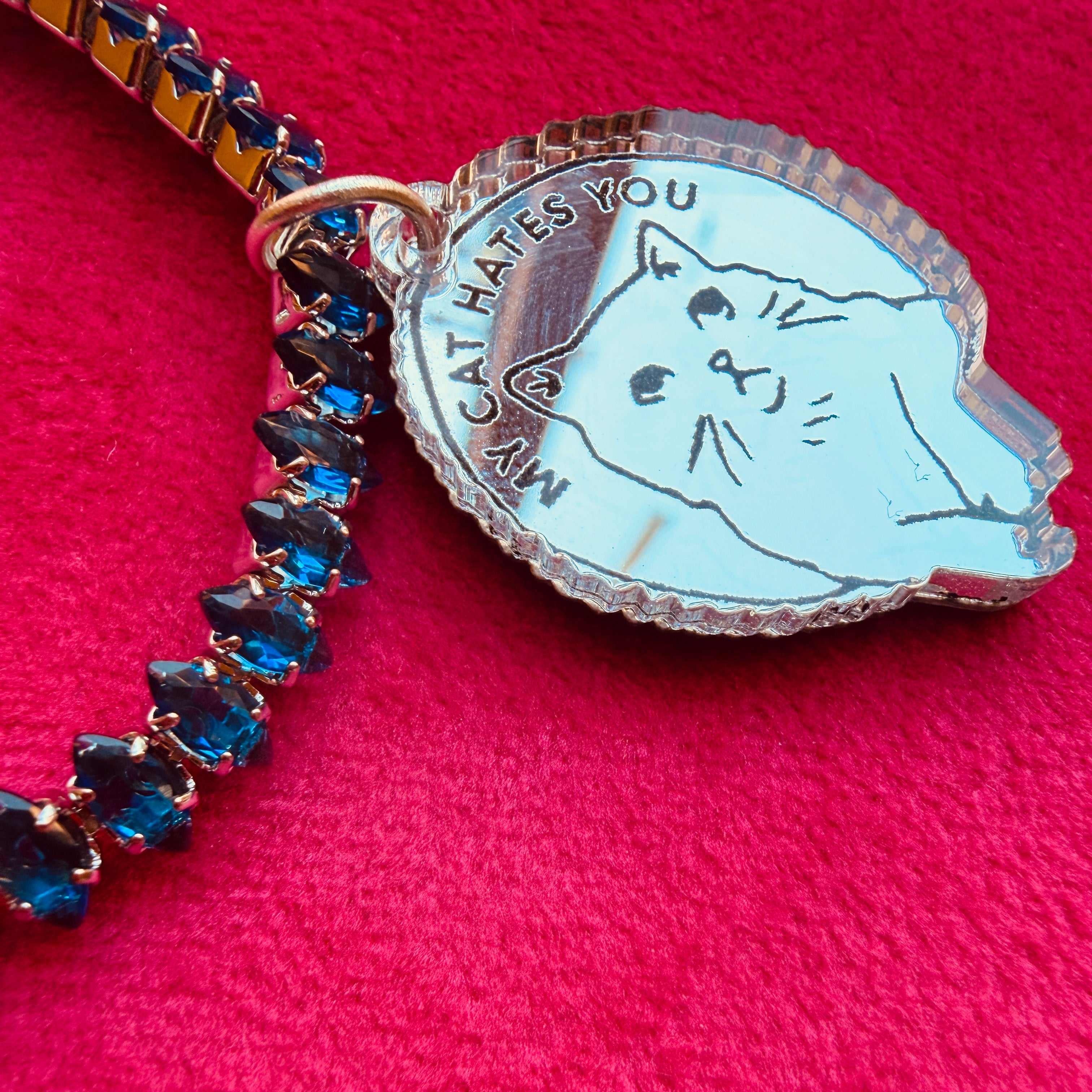 My cat HATES you, diamanté tennis bracelet