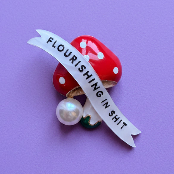 Flourishing toadstool pin