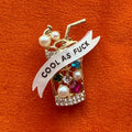 On the rocks, diamanté pin