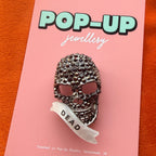 Dead. Diamanté skull pin
