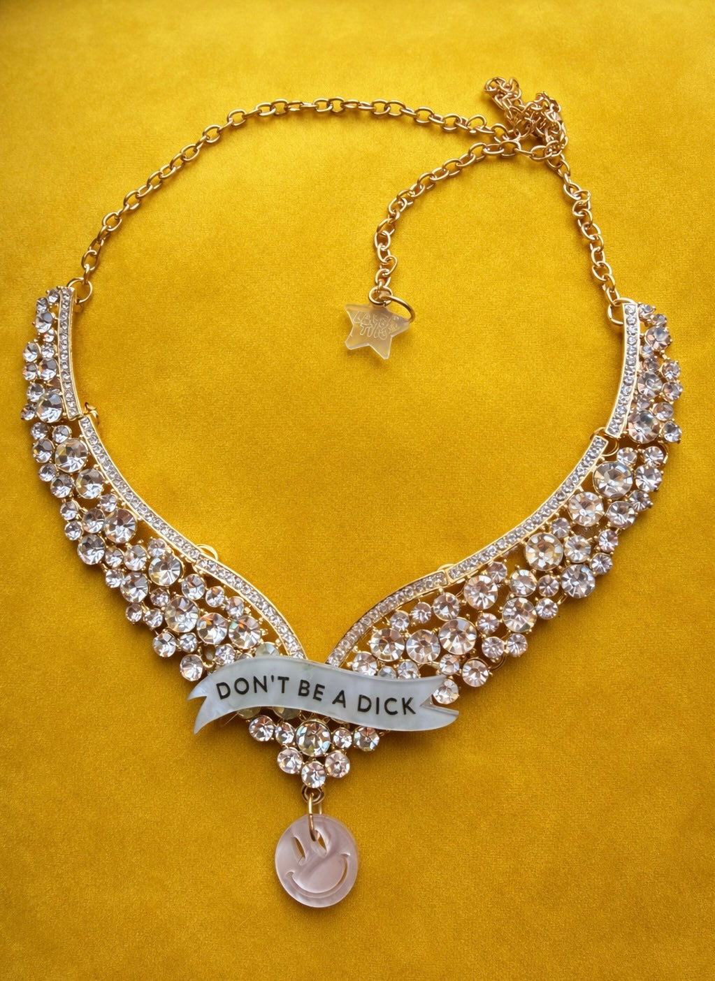 DON’T BE A DICK, diamanté princess necklace