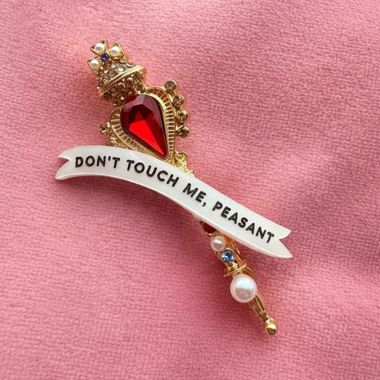 No hugs because I’m royalty, diamanté pin