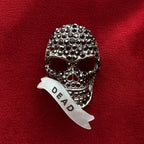 Dead. Diamanté skull pin