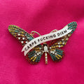 Seize the day, diamanté butterfly pin