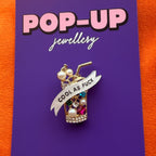 On the rocks, diamanté pin