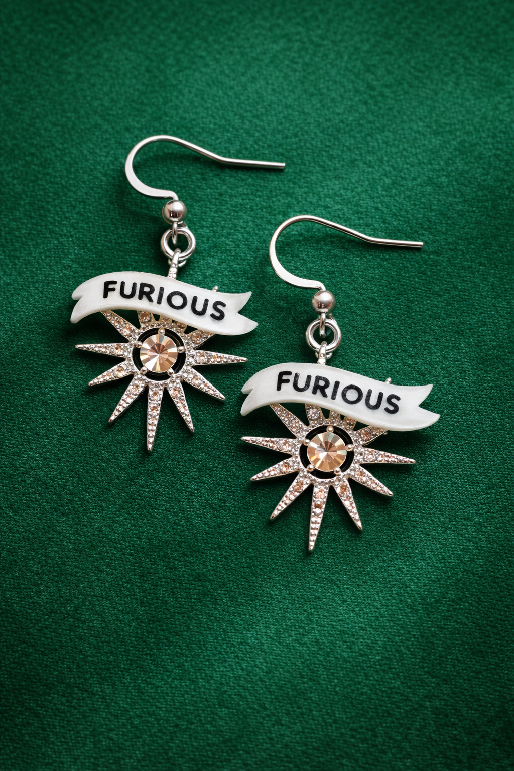 FURIOUS diamanté starburst earrings