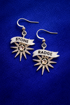 STONE RADGE diamanté starburst earrings