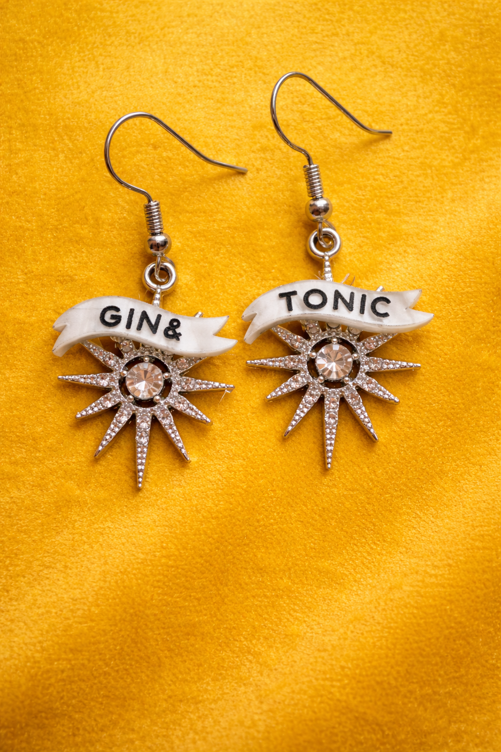 GIN& TONIC diamanté starburst earrings