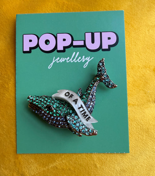 (Restock end of feb!) 
WHALE OF A TIME diamanté pin