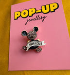 FURIOUS MOUSE diamanté pin