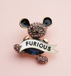 FURIOUS MOUSE diamanté pin