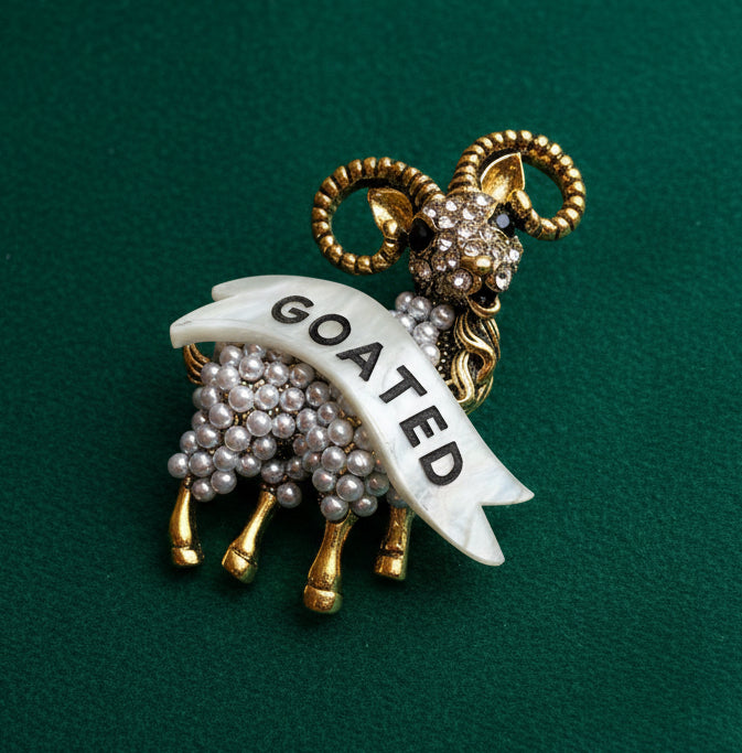 GOATED diamanté pin