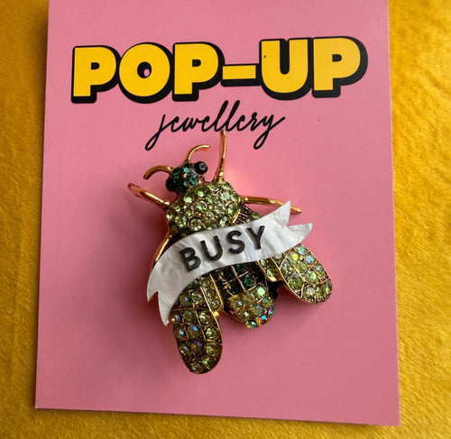 BUSY BEE diamanté pin