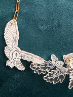 BARN OWL (with mouse) necklace