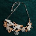 RABBITS IN A LOGPILE, necklace