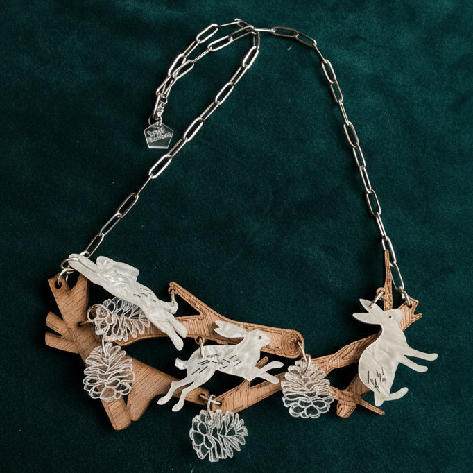 RABBITS IN A LOGPILE, necklace