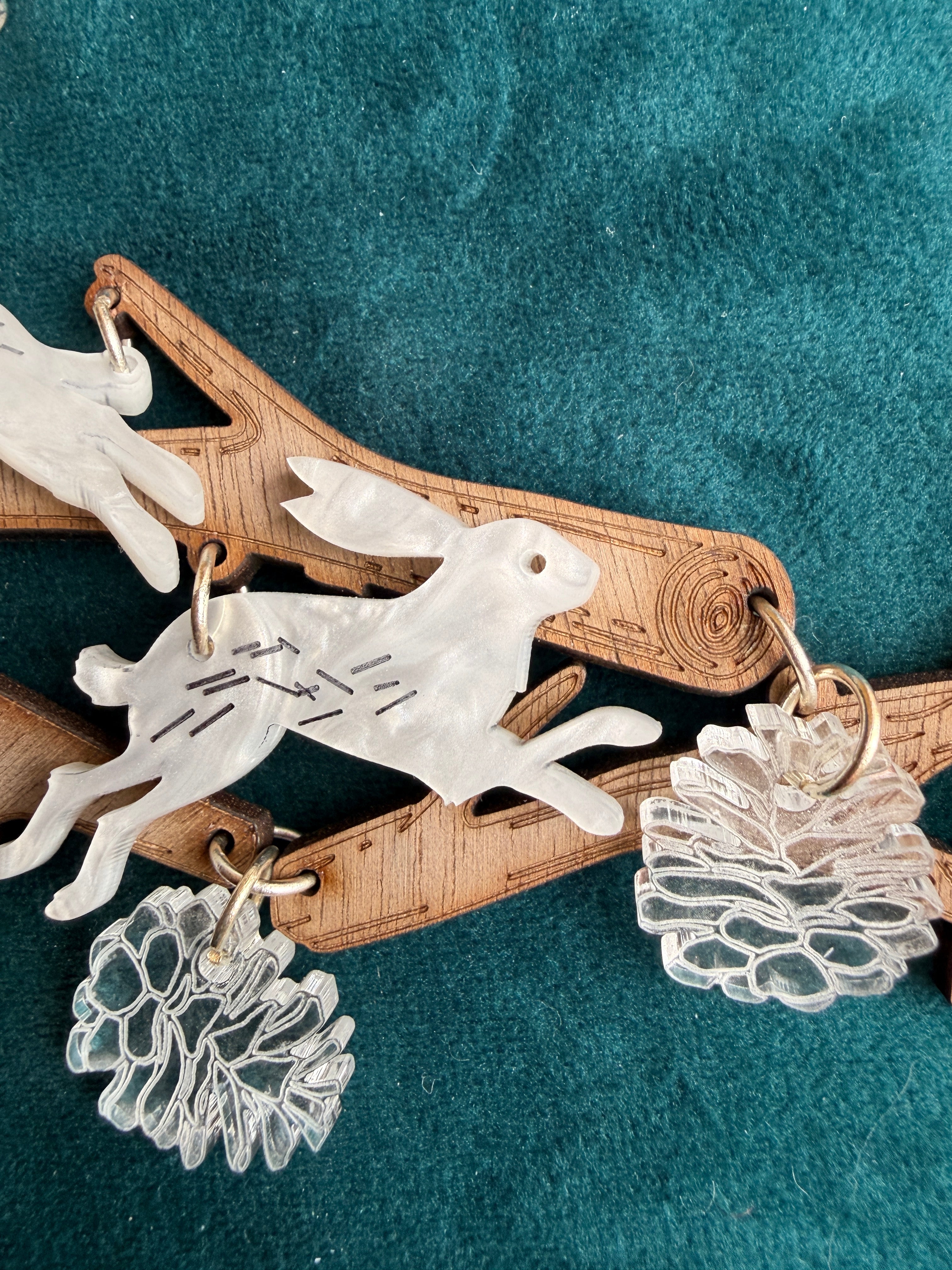 RABBITS IN A LOGPILE, necklace