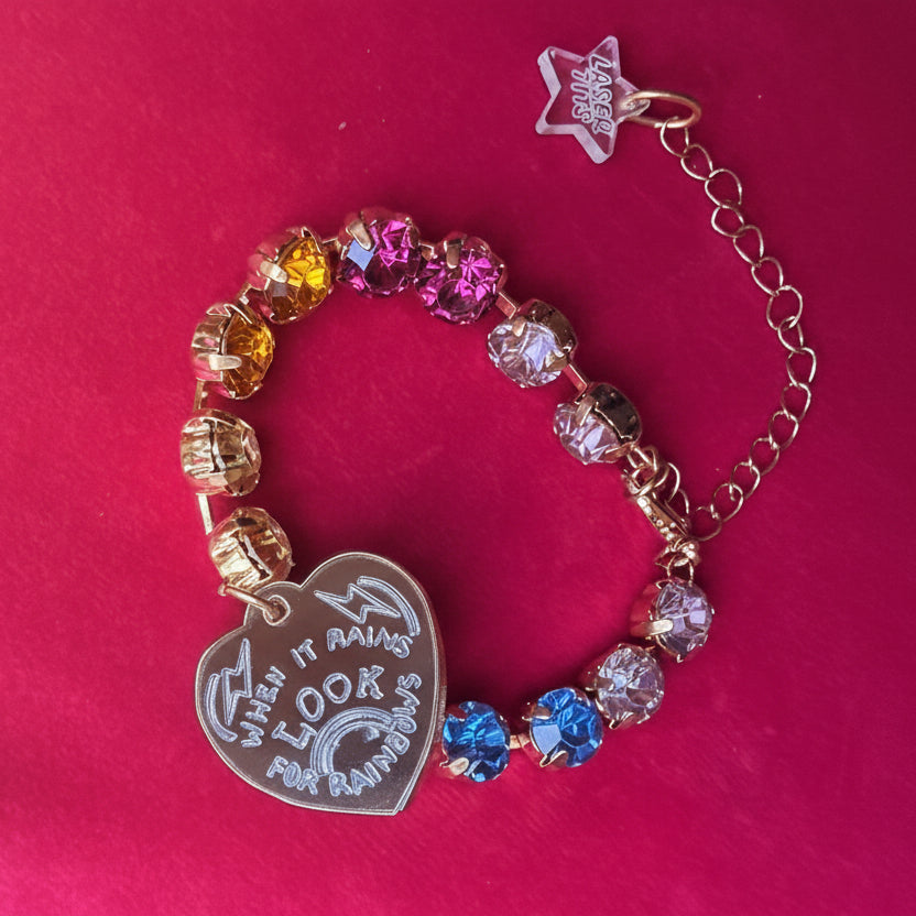 WHEN IT RAINS LOOK FOR RAINBOWS bracelet