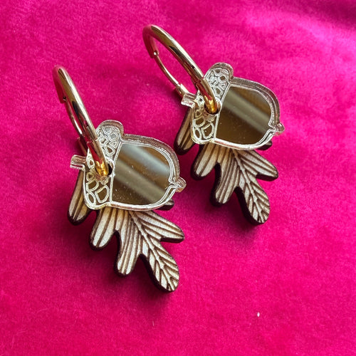 ACORN AND OAK LEAF hoops