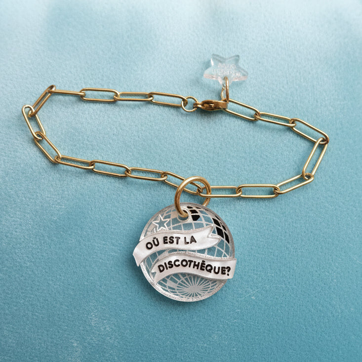OÚ EST LA DISCOTHÈQUE? Emergency alert paperclip bracelet
