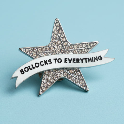 BOLLOCKS STAR diamanté pin