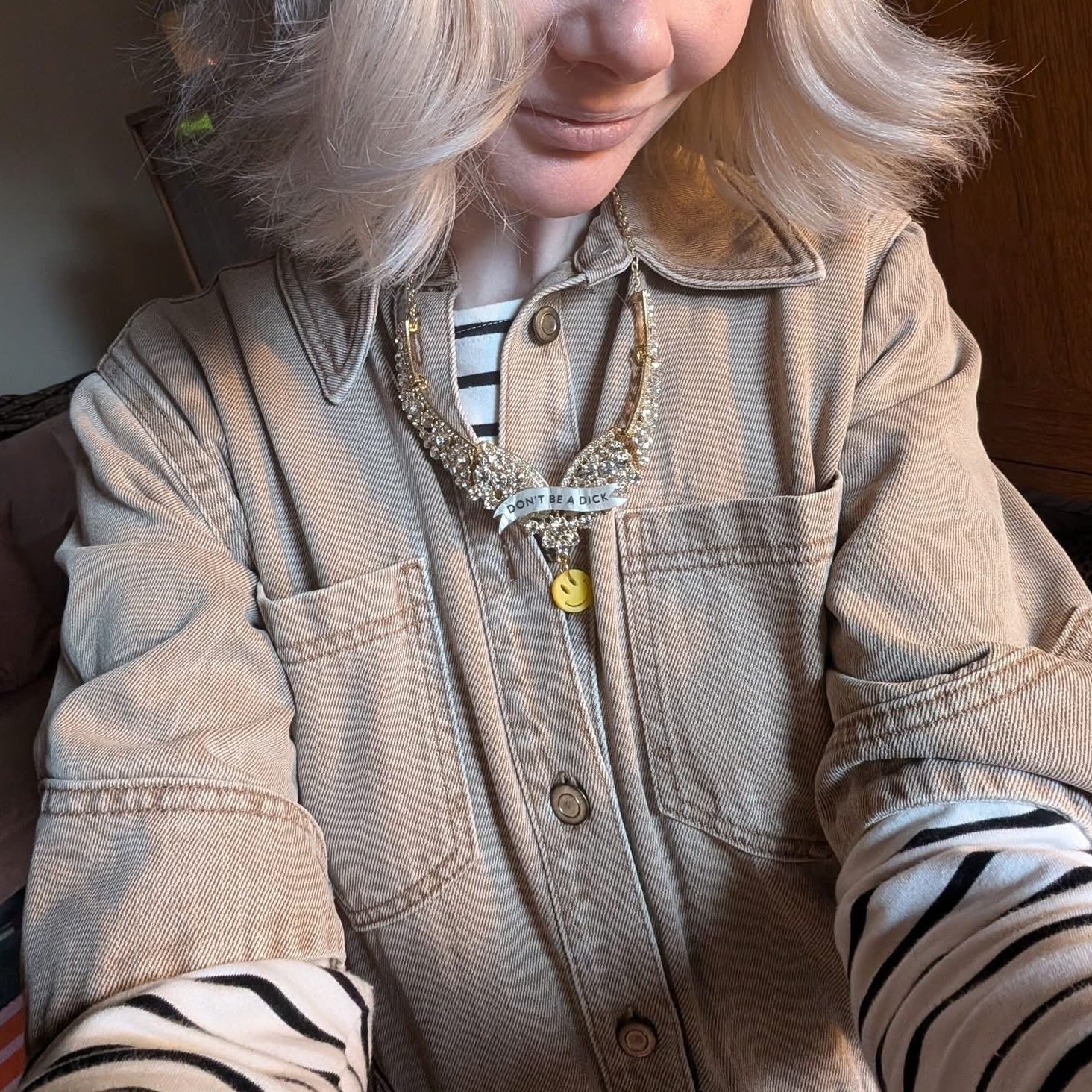 DON’T BE A DICK, diamanté princess necklace