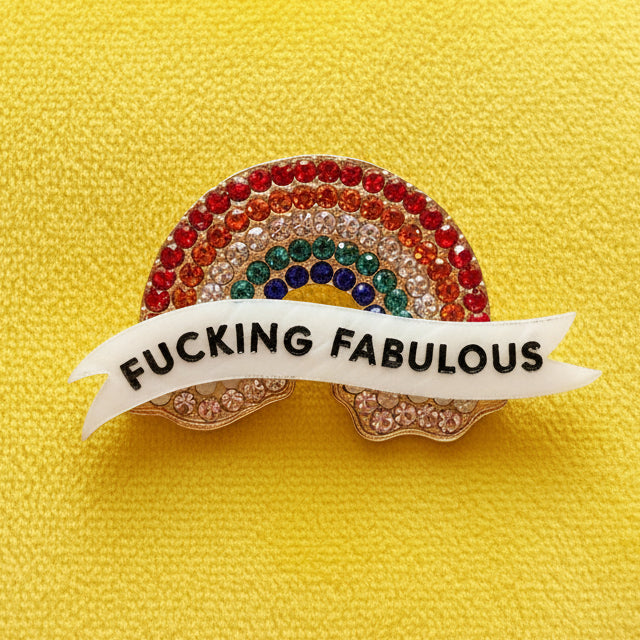 FABULOUS rainbow, diamanté pin