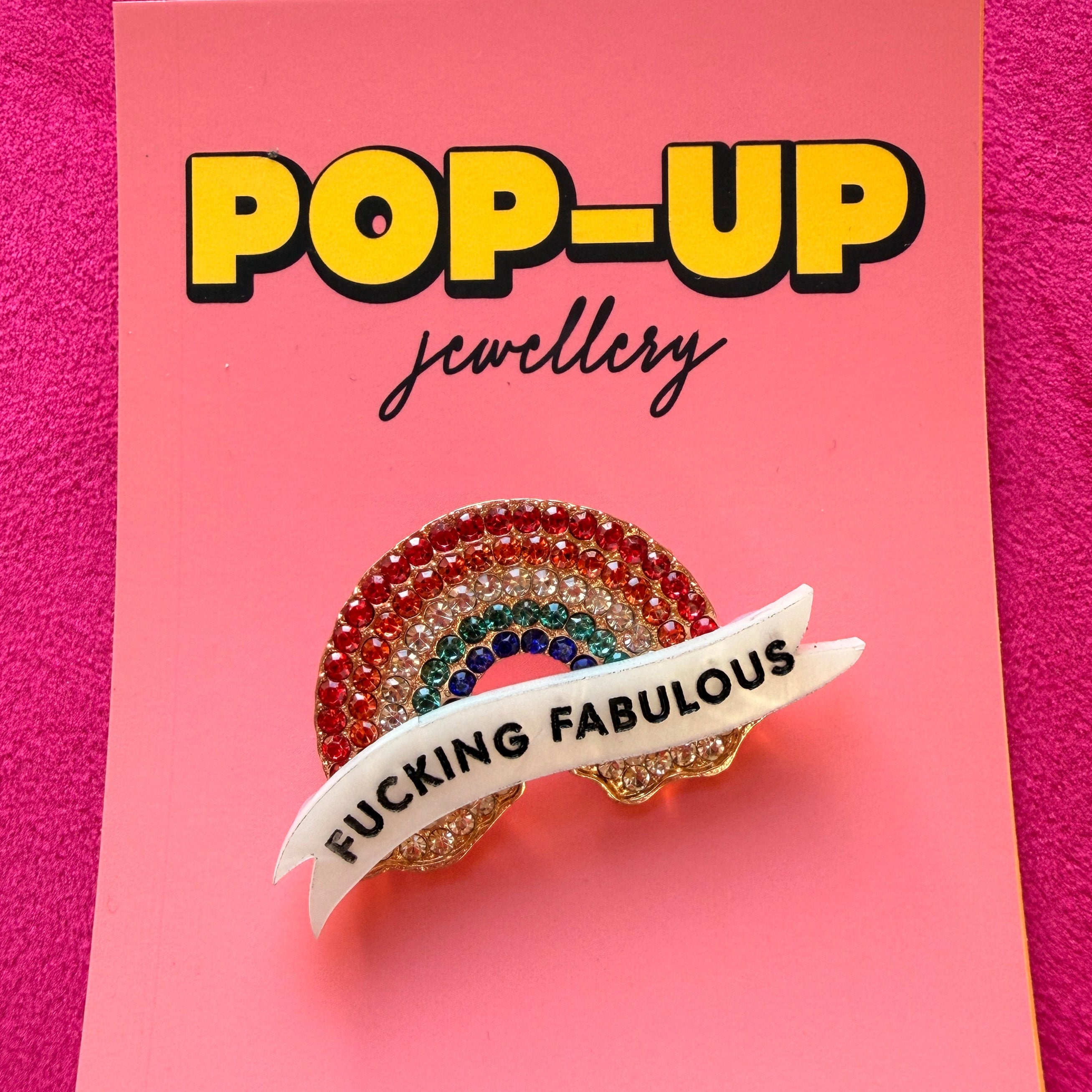 FABULOUS rainbow, diamanté pin