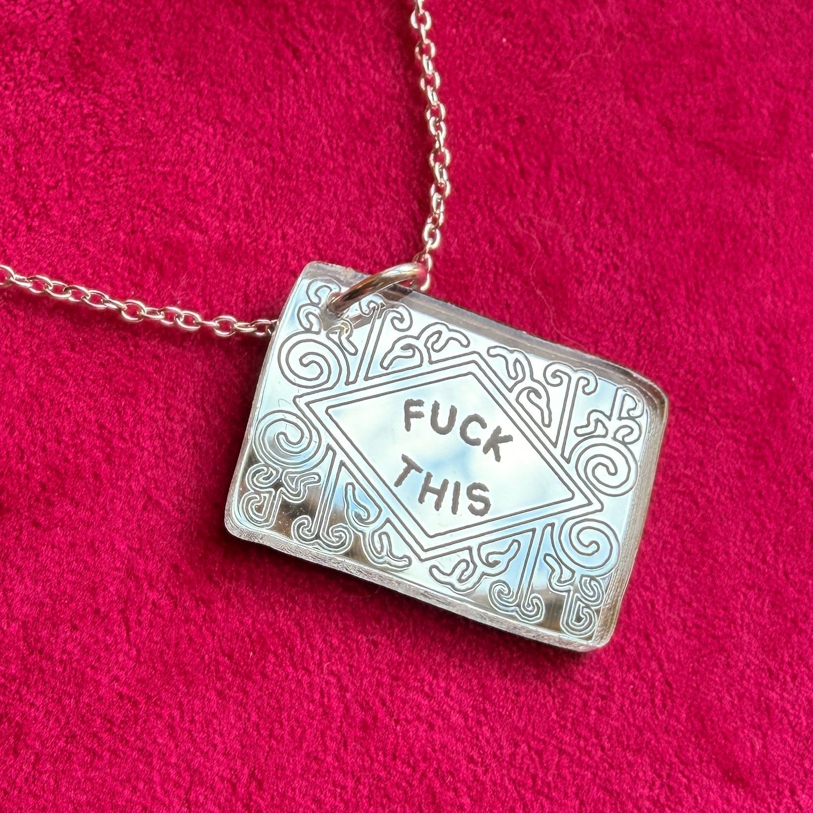 FUCK THIS, custard cream necklace