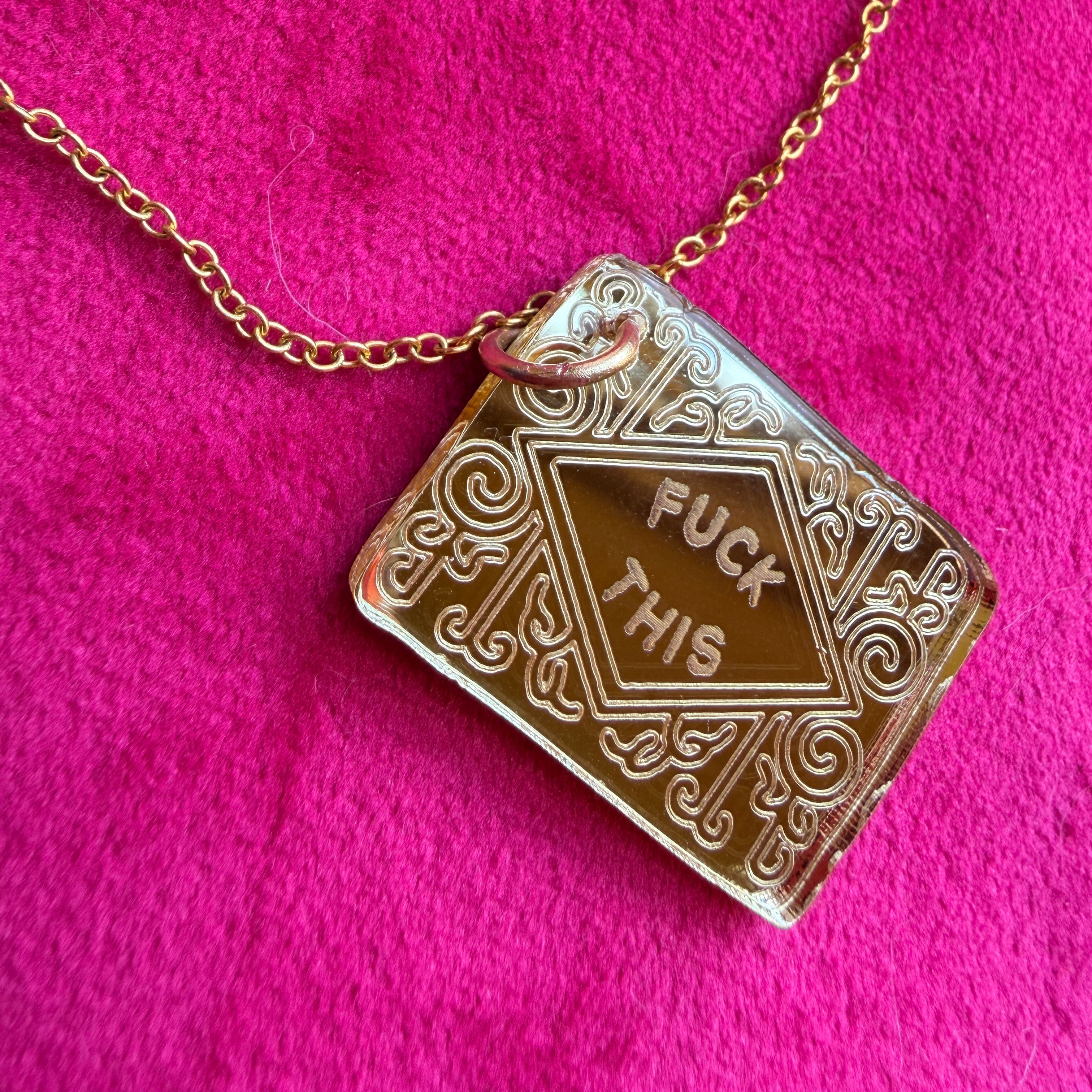 FUCK THIS, custard cream necklace