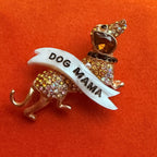 DOG MAMA, diamanté pin