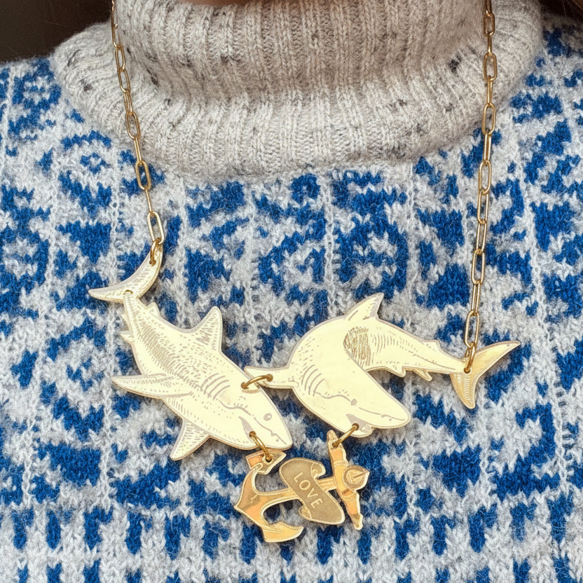 I LOVE SHARKS, necklace