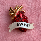 Sweetheart, anatomical heart brooch