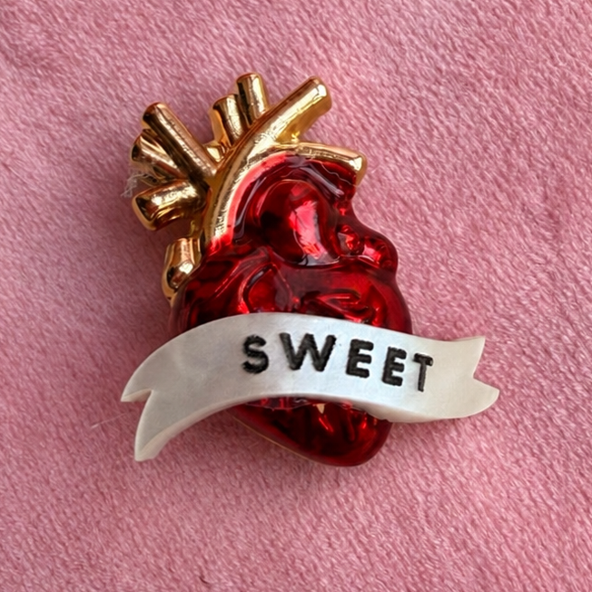 Sweetheart, anatomical heart brooch