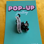 My Cat HATES you, enamel and diamanté pin