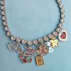 Fancy Favourites, diamanté heart necklace.