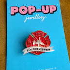 Bin Fire Fighter, enamel pin