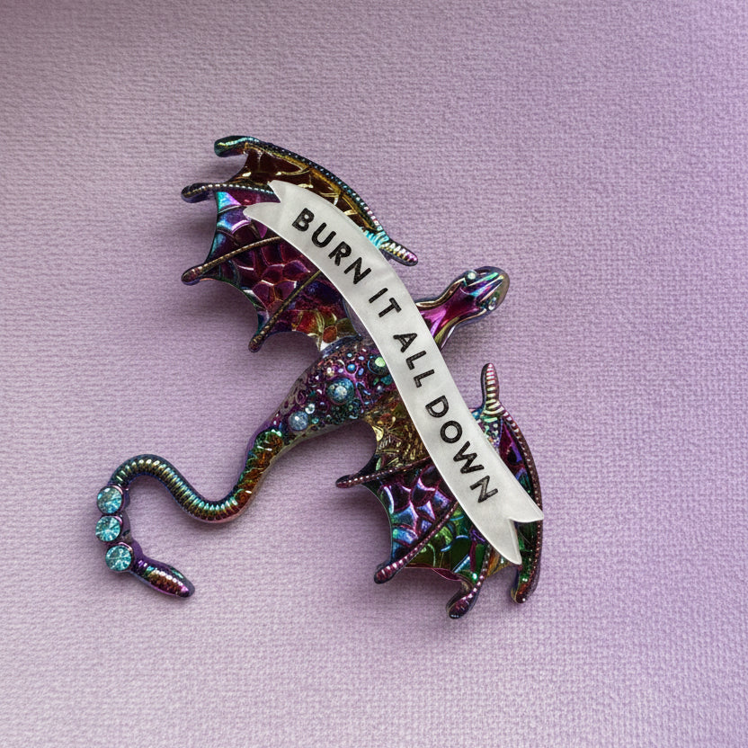 Totally calm (and not destructive) dragon pin