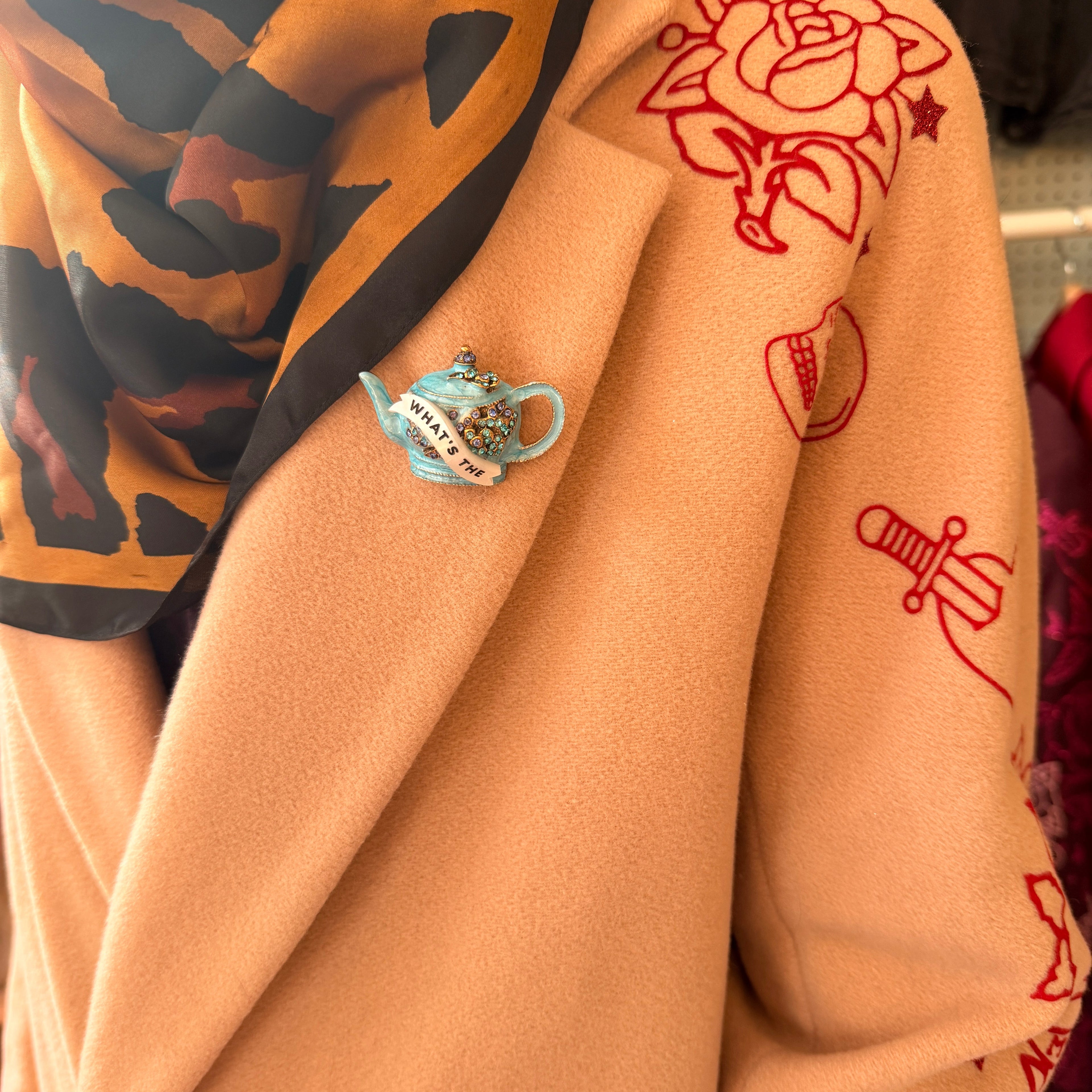 WHAT’S THE TEA??! teapot pin