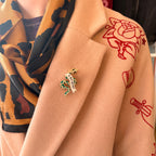 Tiny bitey snake, diamanté pin
