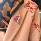 SHOVE IT UP YOUR ARSE MARGARET, diamanté bunch of flowers pin