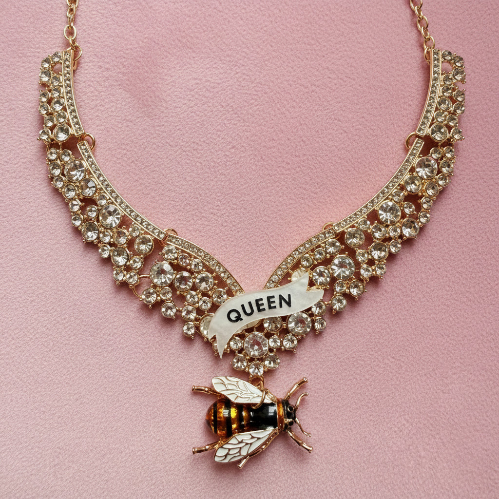 Queen Bee diamanté princess necklace