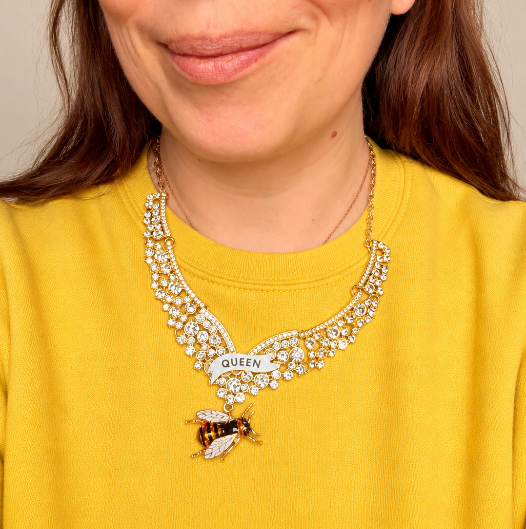 Queen Bee diamanté princess necklace