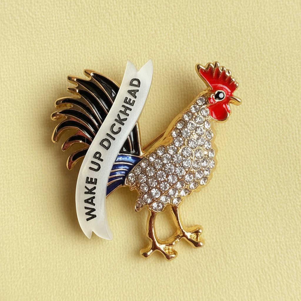 WAKE UP DICKHEAD, cockerel pin (that’s a rooster to anyone that doesn’t call it a cock)