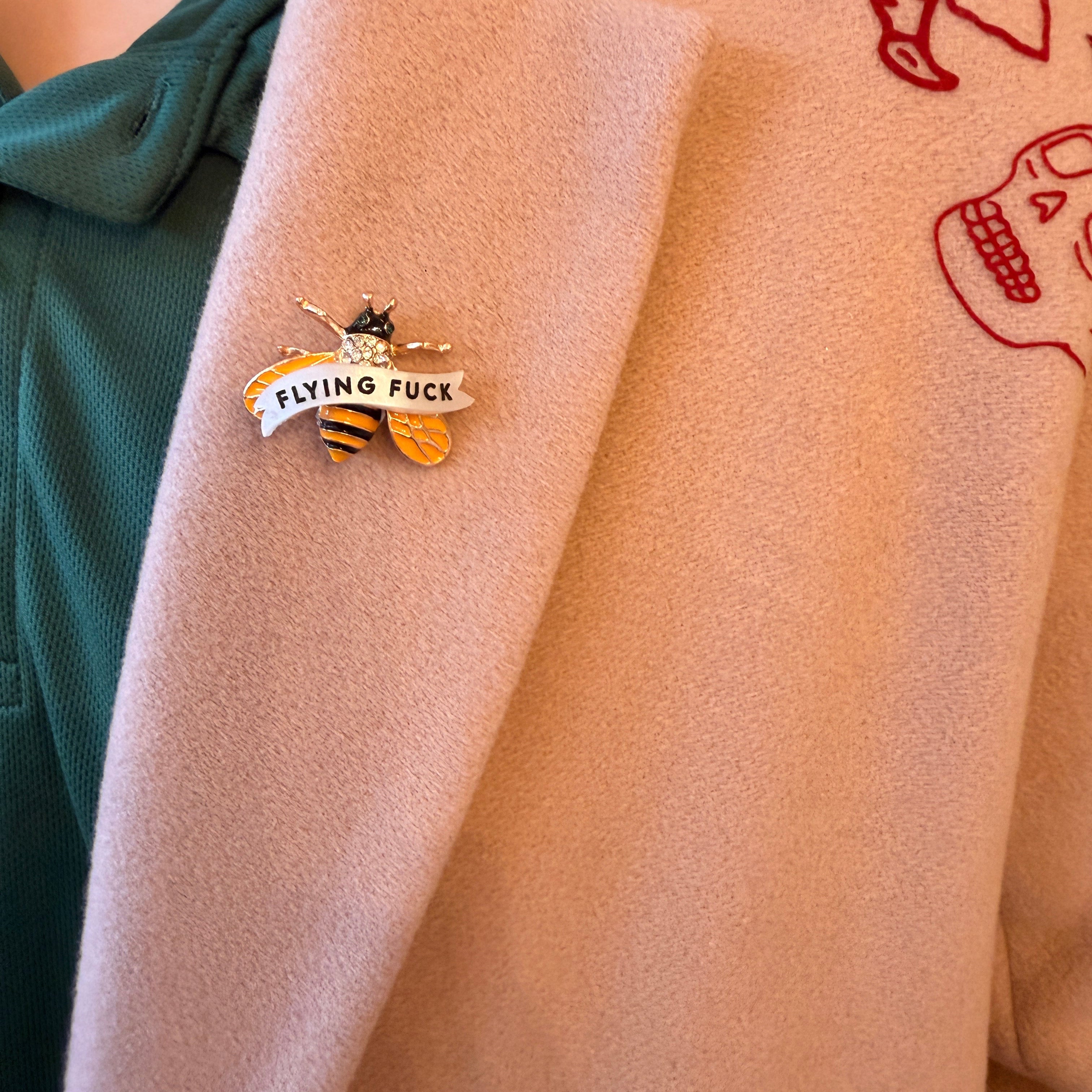 Flying FUCK! Wasp pin
