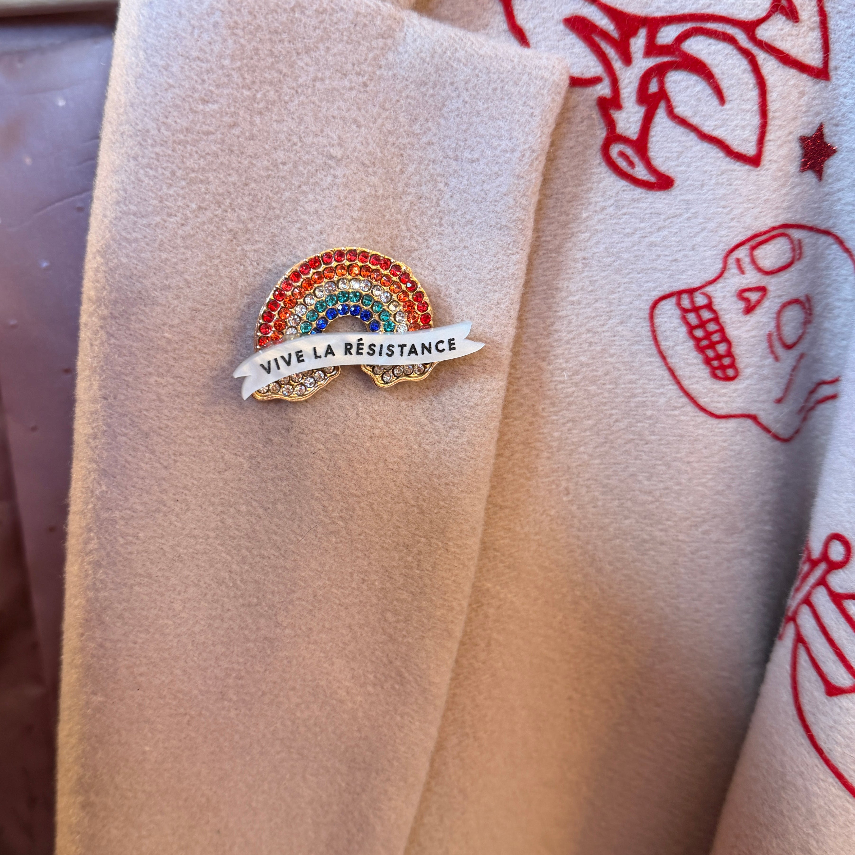 Vive la résistance, rainbow pin
